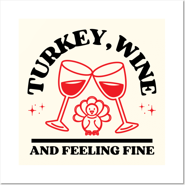 Funny thanksgiving feeling fine Wall Art by LadyAga